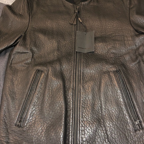 Mackage Men's Tobin Black Leather Bomber Jacket 36 - Picture 5 of 8